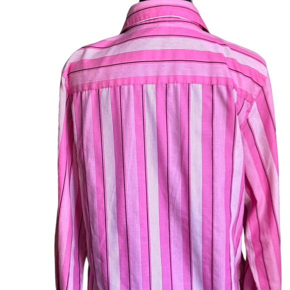 Wrinkle Free Shaped Fit Collared Button Down Long Sleeve Shirt Top Size 12P - Picture 17 of 17